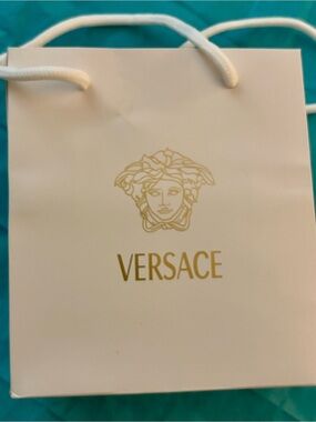 Versace White and Gold Designer Gift Bag